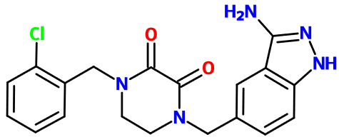 (image for) MC008309 1-[(3-Amino-1H-indazol-5-yl)methyl]-4-[(2-chlorophenyl)methyl]piperazine-2,3-dione